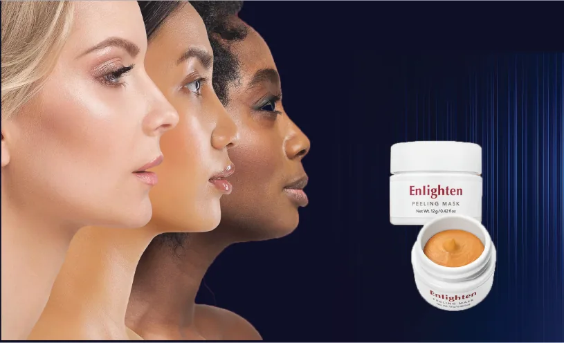 Reve Enlighten Peel product and skin tone image